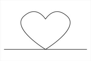 Clean continuous heart line art drawing vector