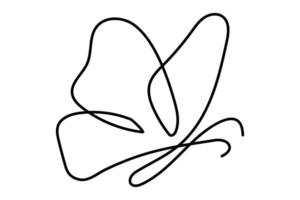 Sleek and minimal one line butterfly outline for logo and identity designs vector