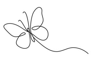 Continuous butterfly outline illustration for elegant branding projects vector