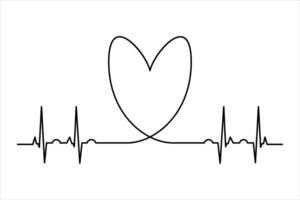 Simple continuous heart drawing vector