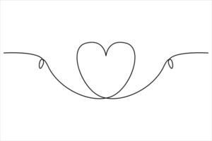 One stroke heart sketch design vector