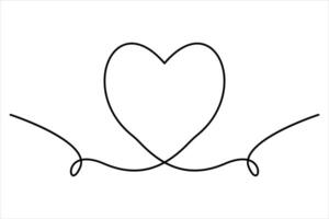 Elegant heart design in continuous Line vector