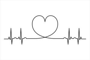 Abstract line art heart icon vector