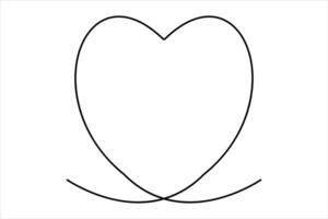 Simple line art heart illustration vector
