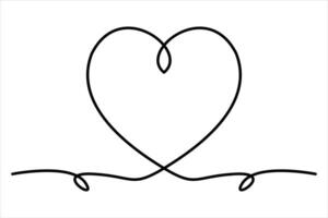 Graceful heart design in continuous line art vector
