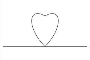 Minimal heart line drawing vector