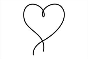 Delicate continuous line heart art vector