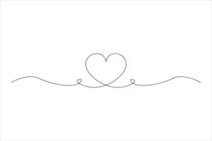 Continuous single line heart sketch vector