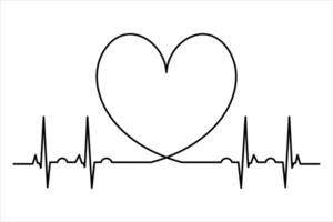 Flowing line heart symbol art illustraion vector