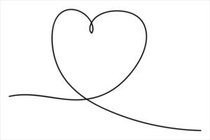Artistic one line heart outline vector