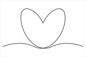 Love in motion - continuous line heart vector