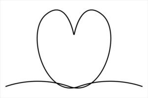 Elegant single line heart design vector