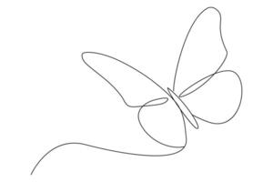 Abstract one line butterfly outline art illustration for creative use vector
