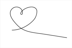 Minimalist heart shape in continuous line vector