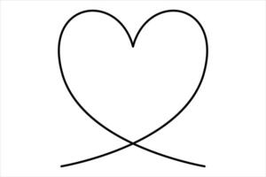 Elegant heart drawing in one continuous line vector