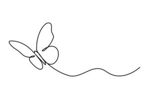 Clean and simple one line butterfly outline illustration for designers vector