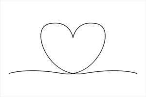 Modern minimal heart in one line vector