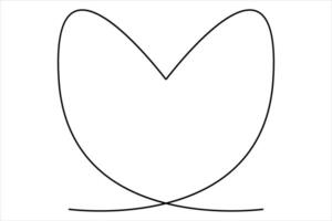Seamless continuous heart outline vector