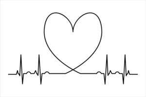 Single line heart for love themes vector