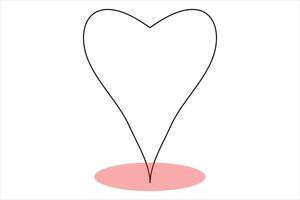 Flowing line heart symbol drawing of outline illustration vector