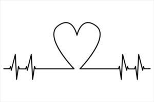 Modern single line heart icon vector