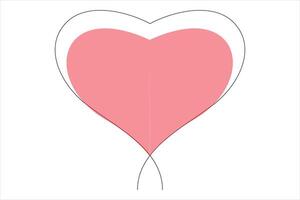 Abstract single line heart art vector