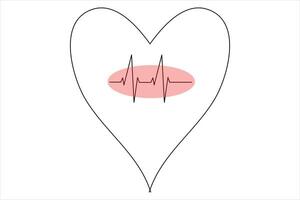 Simple continuous heart drawing vector
