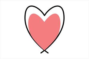 Minimal heart line drawing vector