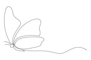 Elegant minimalist continuous line butterfly outline for decorative projects vector