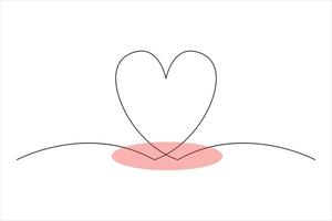 One stroke heart sketch design vector