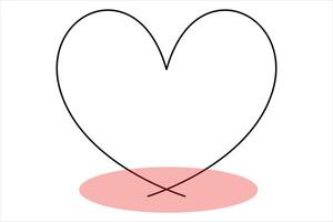 Abstract line art heart icon vector