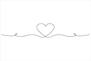 Love in motion - continuous line heart vector