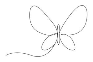 Sleek one line butterfly drawing in continuous outline format vector