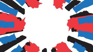 Circular frame red blue black grafitti with space center. South korea flag element. Abstract Background design template. vector