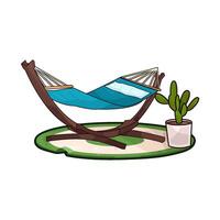hammock with Cactus vector