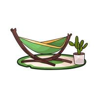 cactus with hammock vector