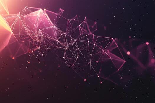 futurista digital red visualización con brillante nodos y líneas, representando datos conexiones, tecnología, y moderno comunicación foto