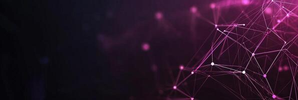 Futuristic digital network visualization with glowing nodes and lines, representing data connections, technology, and modern communication photo
