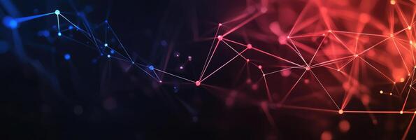 Futuristic digital network visualization with glowing nodes and lines, representing data connections, technology, and modern communication photo