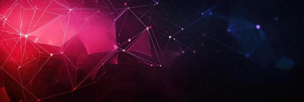 Futuristic digital network visualization with glowing nodes and lines, representing data connections, technology, and modern communication photo