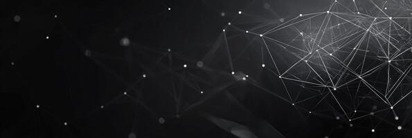Futuristic digital network visualization with glowing nodes and lines, representing data connections, technology, and modern communication photo