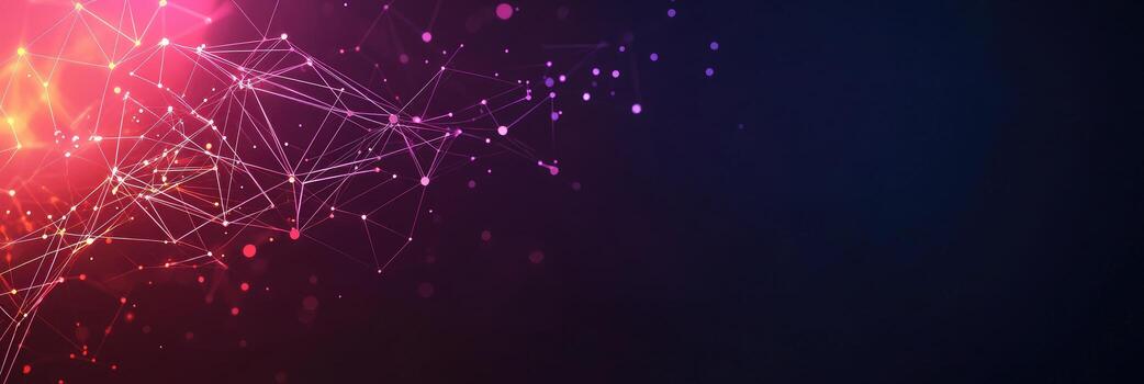 futurista digital red visualización con brillante nodos y líneas, representando datos conexiones, tecnología, y moderno comunicación foto
