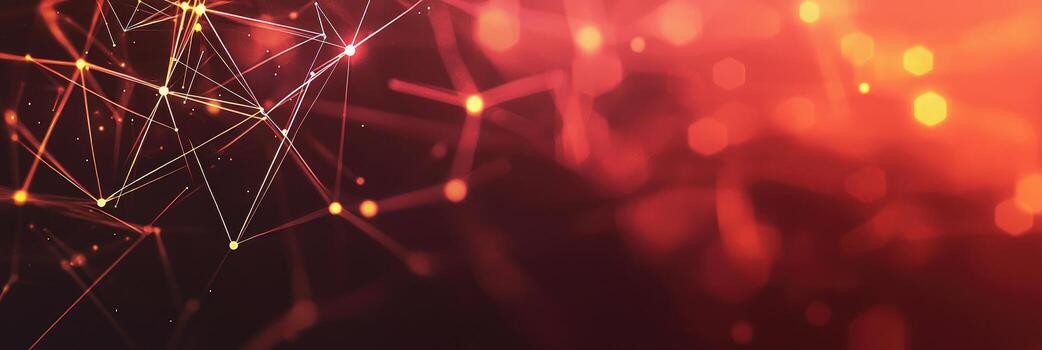 futurista digital red visualización con brillante nodos y líneas, representando datos conexiones, tecnología, y moderno comunicación foto