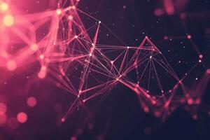 Futuristic digital network visualization with glowing nodes and lines, representing data connections, technology, and modern communication photo