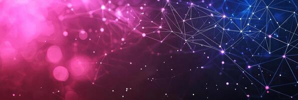 Futuristic digital network visualization with glowing nodes and lines, representing data connections, technology, and modern communication photo
