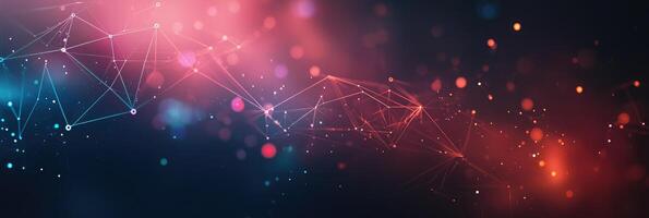 Futuristic digital network visualization with glowing nodes and lines, representing data connections, technology, and modern communication photo
