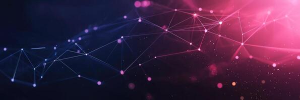 Futuristic digital network visualization with glowing nodes and lines, representing data connections, technology, and modern communication photo