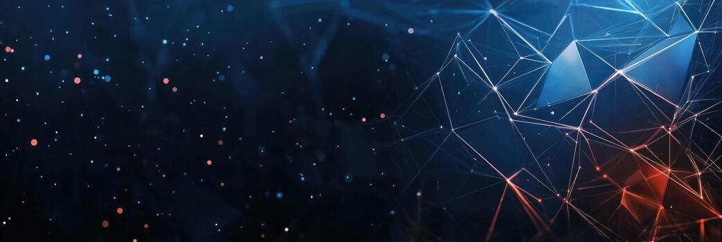 futurista digital red visualización con brillante nodos y líneas, representando datos conexiones, tecnología, y moderno comunicación foto