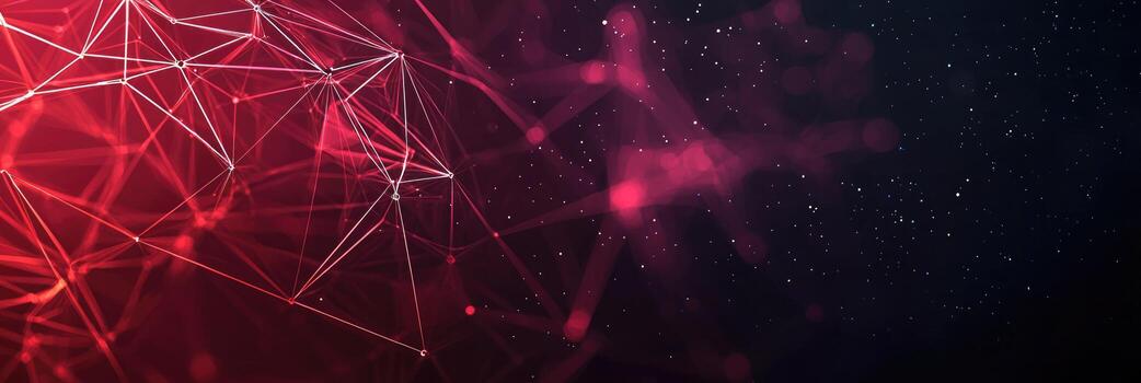 futurista digital red visualización con brillante nodos y líneas, representando datos conexiones, tecnología, y moderno comunicación foto