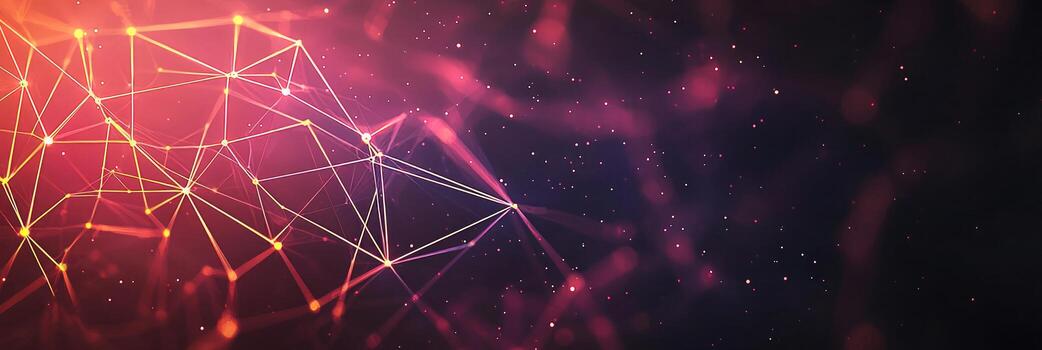 futurista digital red visualización con brillante nodos y líneas, representando datos conexiones, tecnología, y moderno comunicación foto